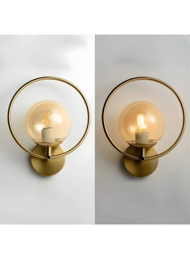 BAB Modern gold round wall sconce with a glass ball - Image 4